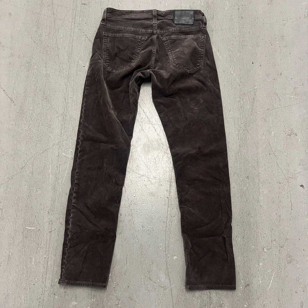 AG Adriano Goldschmied Tellis Corduroy Pants Women's 32x30 Slim Fit Brown Casual